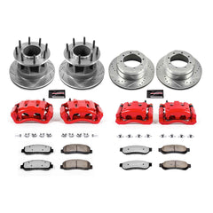 Power Stop KC4032-36 Z36 Extreme Performance Truck And Tow 1-Click Drilled And Slotted Front And Rear Brake Kit With Calipers for 2007-2010 Ford F-350 Super Duty - product image