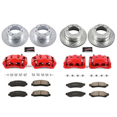 Power Stop KC4033 - Z23 Evolution Sport Performance 1-Click Drilled And Slotted Front And Rear Brake Kit With Calipers vehicle fitment brake part