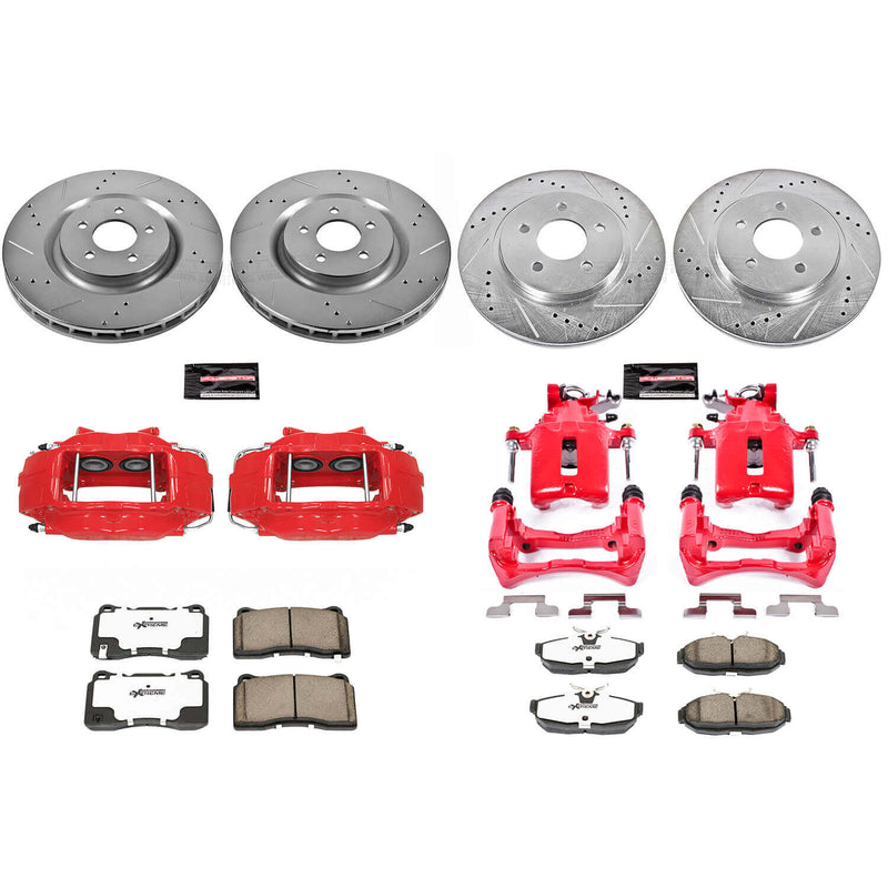 Power Stop KC4042-26 - Z26 Street Warrior 1-Click Front And Rear Brake Kit With Calipers vehicle fitment brake part