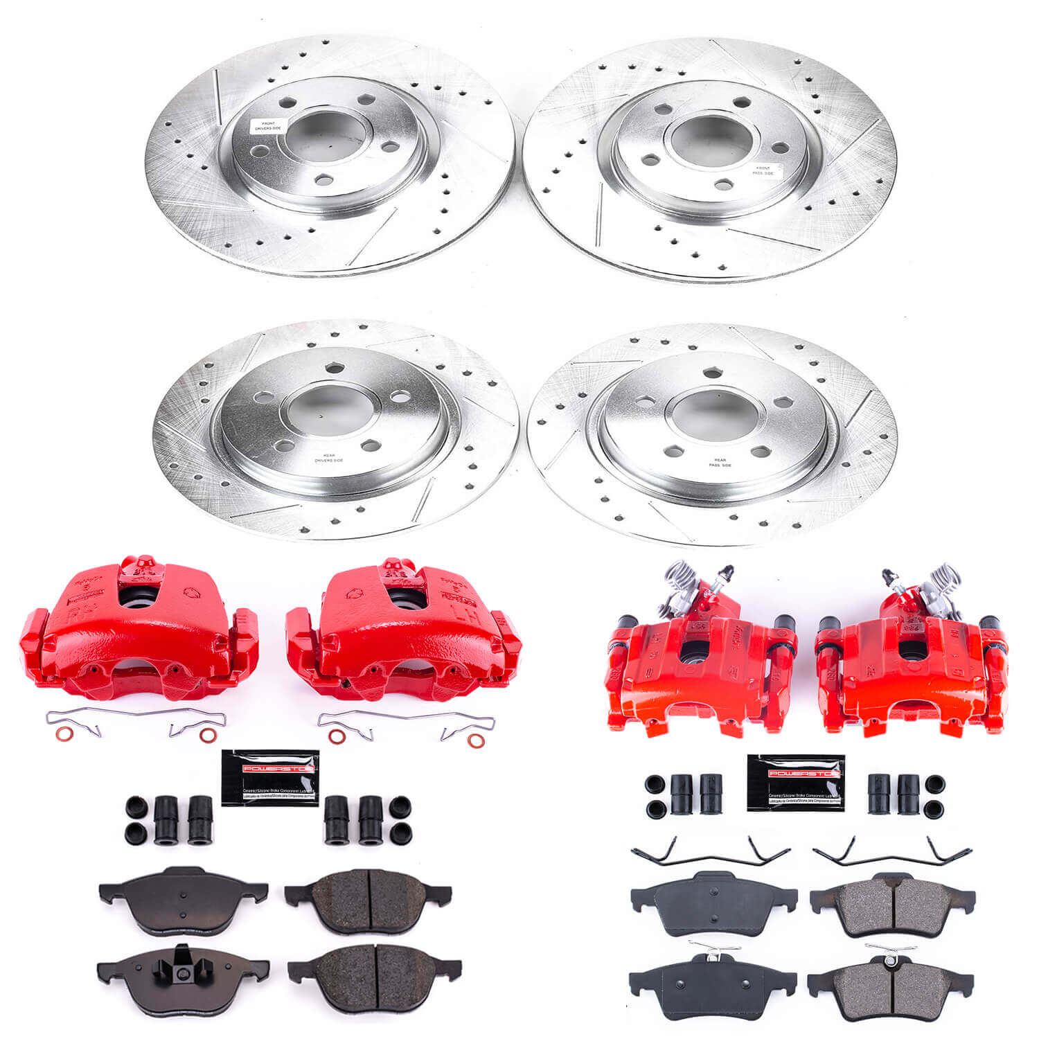 Power Stop KC4051 Z23 Evolution Sport Performance Pad And Rotor Kit With Calipers for 2008-2013 Volvo C30 product image