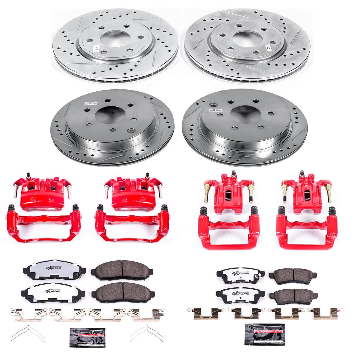 Power Stop KC4063-36 Z36 Extreme Performance Truck And Tow 1-Click Front And Rear Brake Kit With Calipers for 2005-2015 Nissan Frontier product image