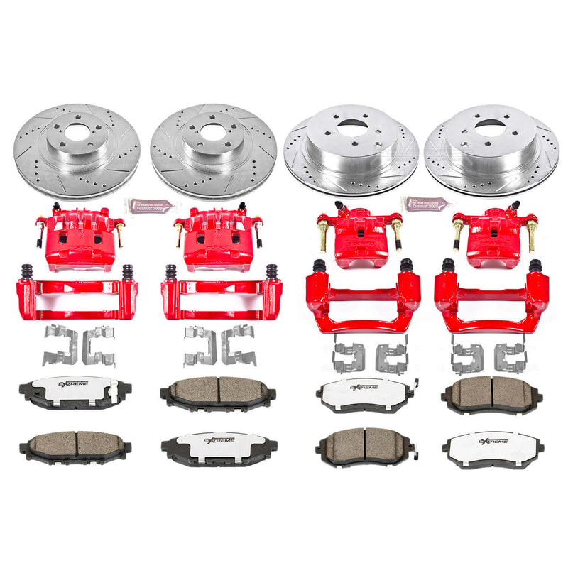 Power Stop KC4077-26 - Z26 Extreme Street Warrior 1-Click Brake Kit With Calipers (Front And Rear) vehicle fitment brake part