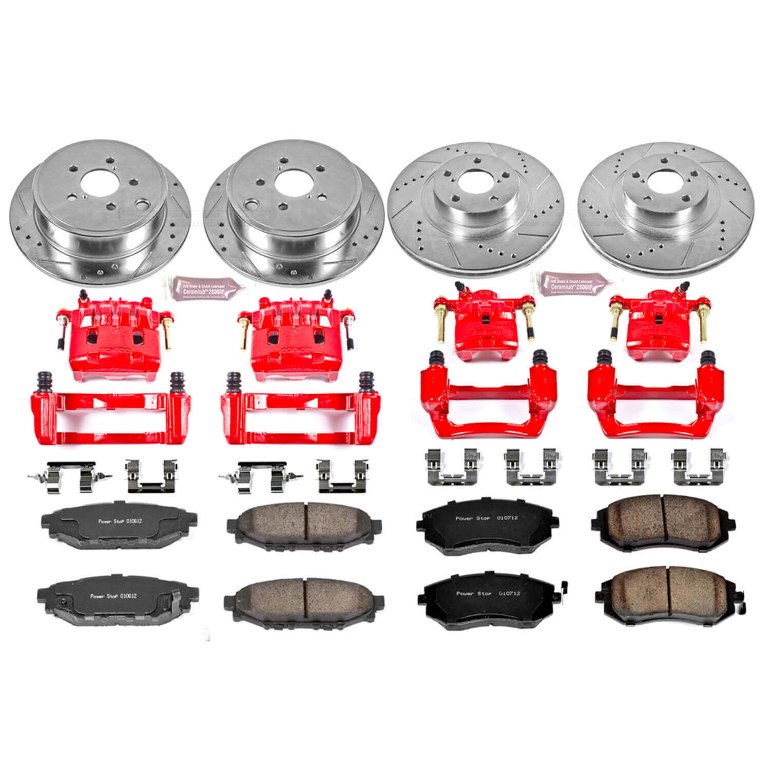 Power Stop KC4077 Z23 Evolution Sport Performance 1-Click Brake Kit With Calipers (Front And Rear) for 2008-2010 Subaru Forester product image