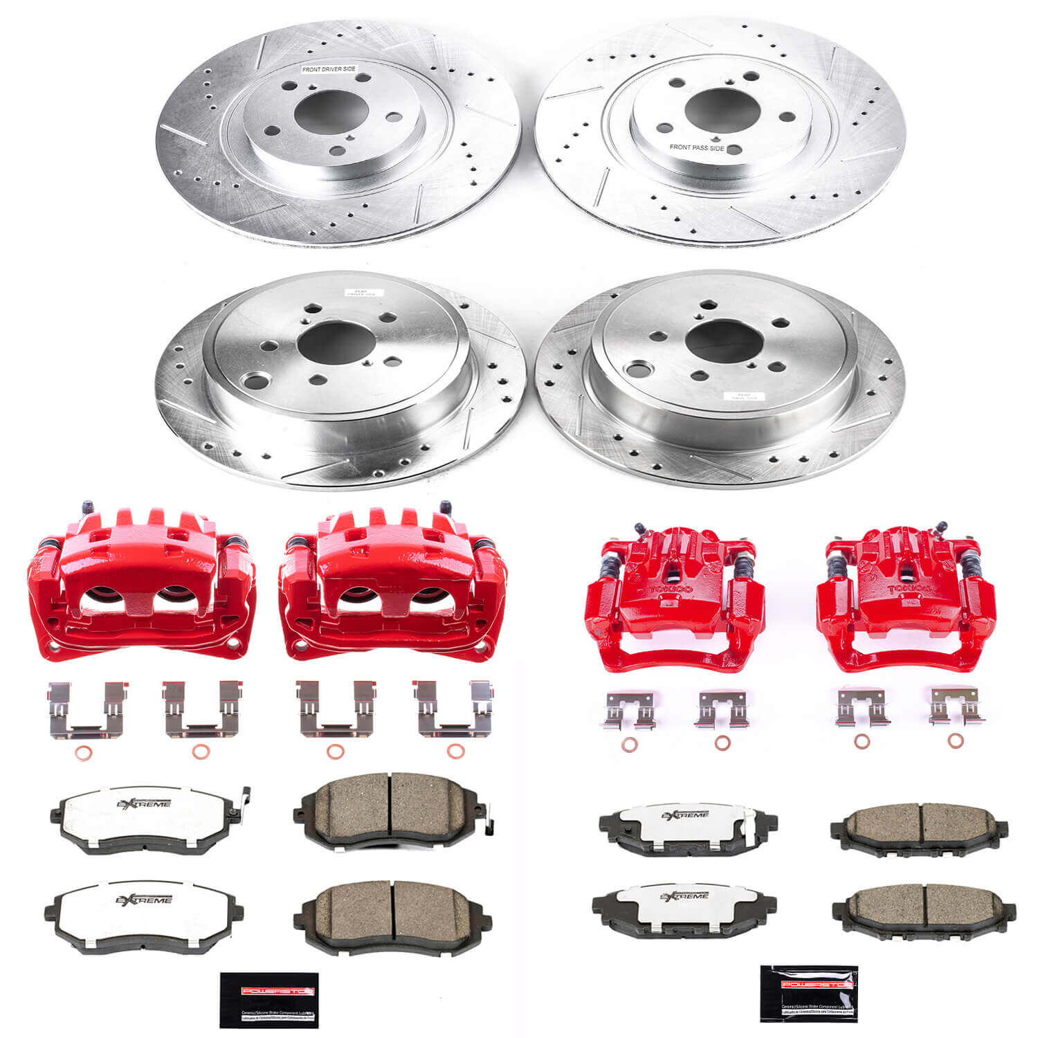 Power Stop KC4077A-26 Z26 Street Warrior 1-Click Pad And Rotor Kit With Calipers for 2010-2012 Subaru Legacy 2.5I, 2.5I Limited, 2.5I Premium product image