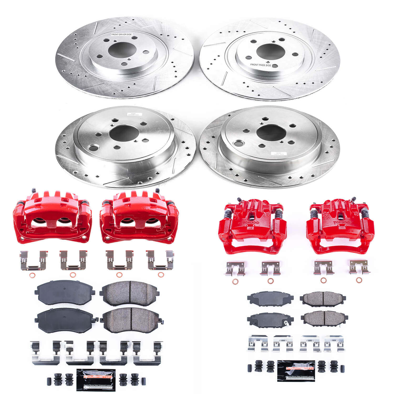 Power Stop KC4077A Z23 Evolution Sport Performance Pad And Rotor Kit With Calipers for 2010-2012 Subaru Legacy 2.5I, 2.5I Limited, 2.5I Premium product image