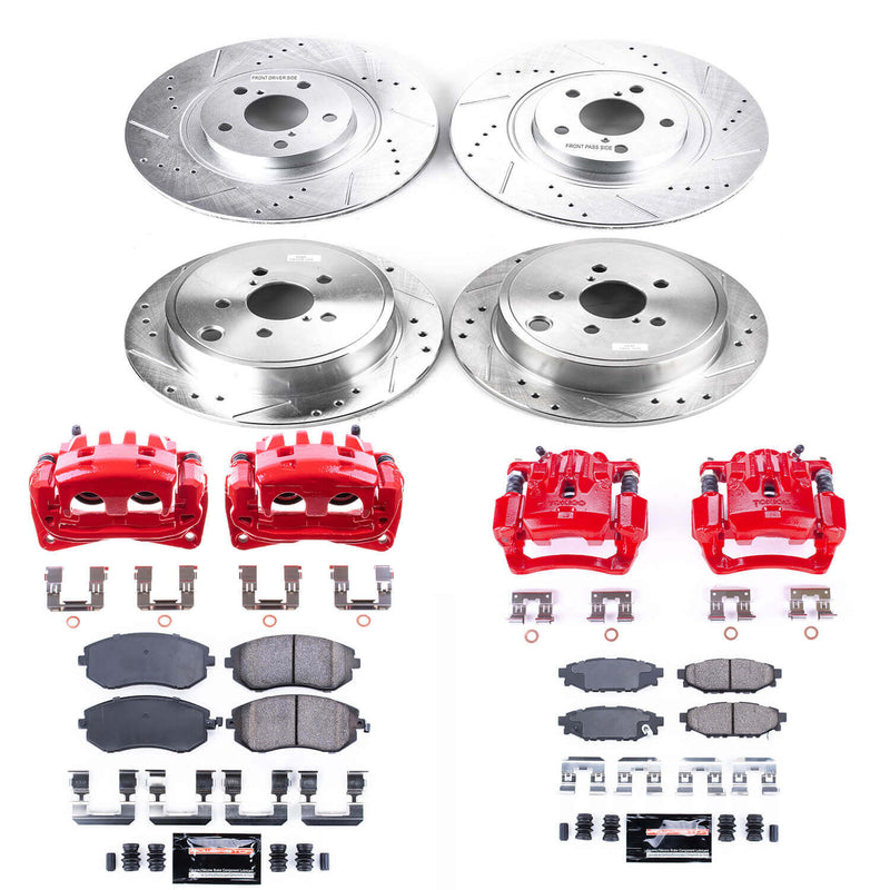 Power Stop KC4077A Z23 Evolution Sport Performance Pad And Rotor Kit With Calipers for 2010-2012 Subaru Legacy 2.5I, 2.5I Limited, 2.5I Premium product image