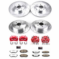 Power Stop KC4081-26 Z26 Street Warrior 1-Click Front And Rear Brake Kit With Calipers for 2005 Subaru Legacy I, Limited product image