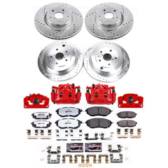 Power Stop KC4088-26 - Front And Rear Z26 Extreme Street Warrior 1-Click Pad And Rotor Kit With Calipers vehicle fitment brake part