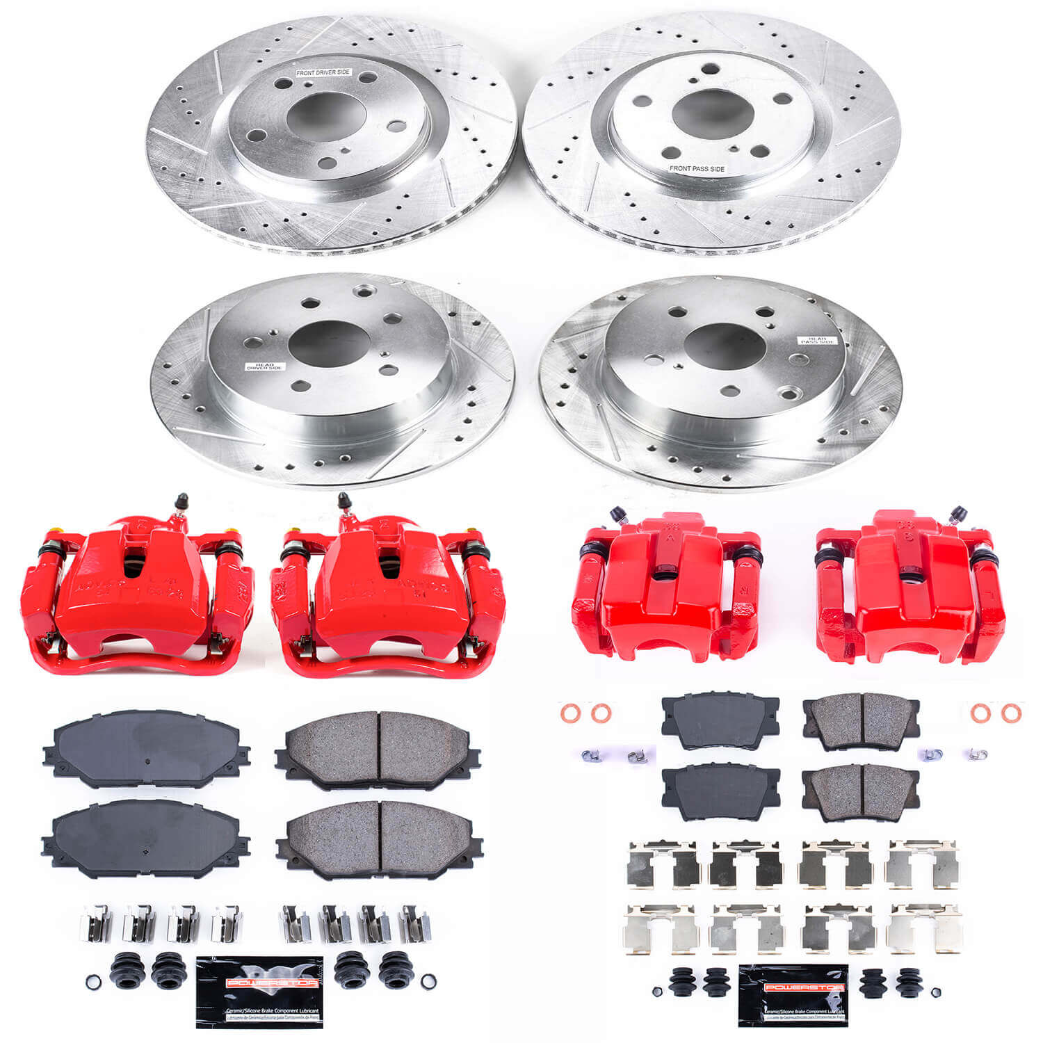 Power Stop KC4099 Z23 Evolution Sport Performance Pad And Rotor Kit With Calipers for 2009-2010 Pontiac Vibe AWD, GT product image