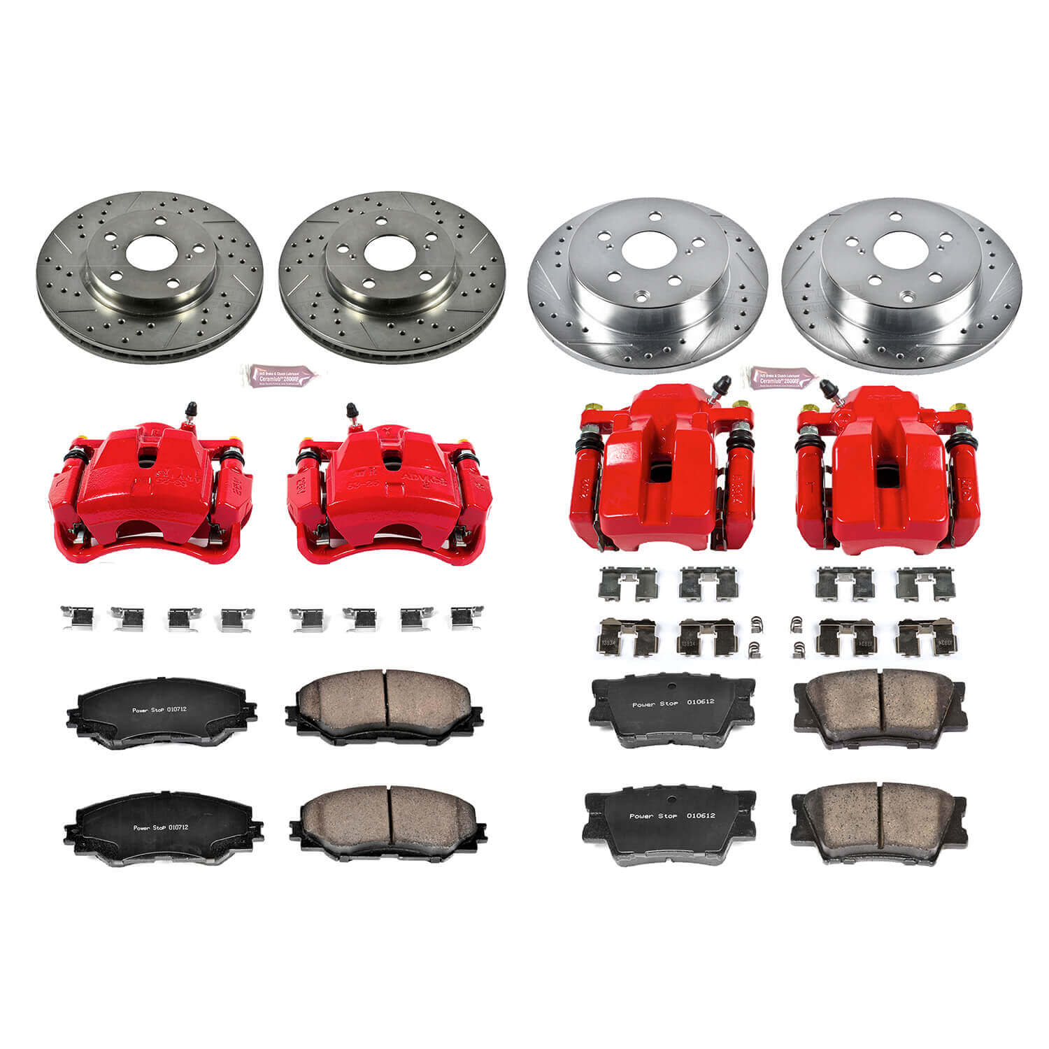 Power Stop KC4100 Z23 Evolution Sport Performance 1-Click Brake Kit With Calipers (Front And Rear) for 2006-2011 Toyota RAV4 product image