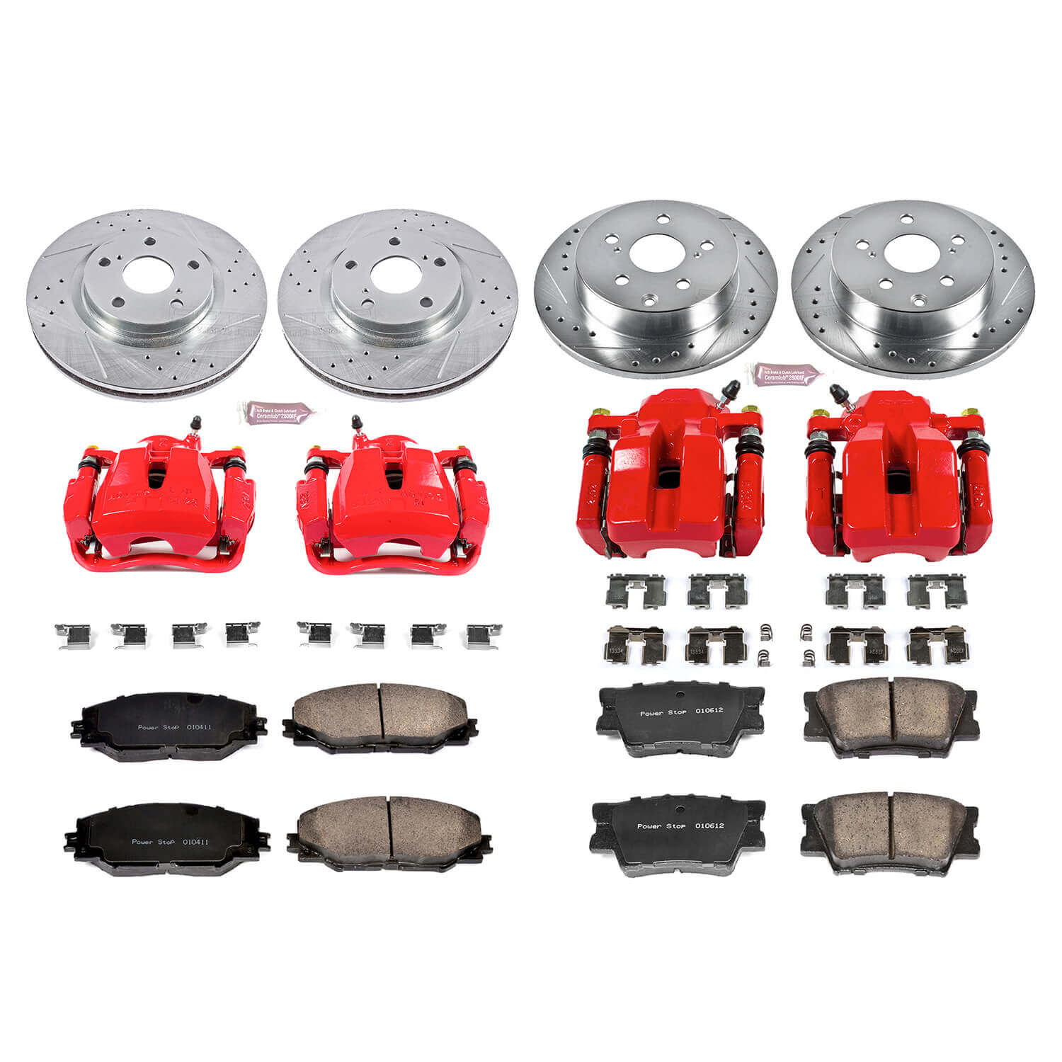 Power Stop KC4101 Z23 Evolution Sport Performance 1-Click Brake Kit With Calipers (Front And Rear) for 2006-2012 Toyota RAV4 product image