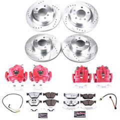 Power Stop KC4104-26 Z26 Street Warrior 1-Click Front And Rear Brake Kit With Calipers for 2008-2010 BMW 328I Convertible Station Wagon product image