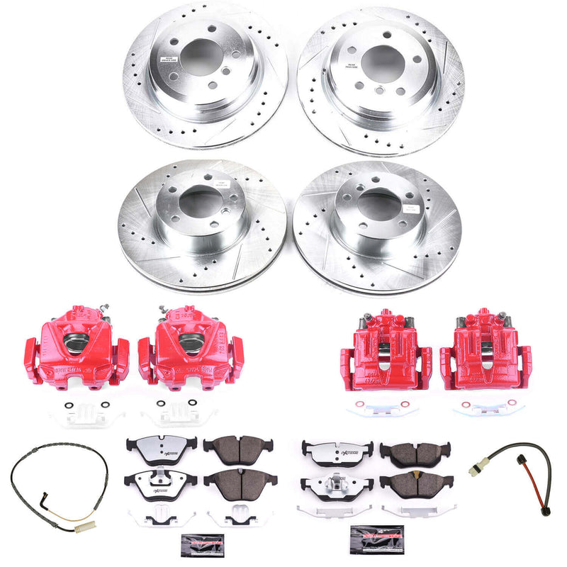 Power Stop KC4104-26 Z26 Street Warrior 1-Click Front And Rear Brake Kit With Calipers for 2008-2010 BMW 328I Convertible Station Wagon product image