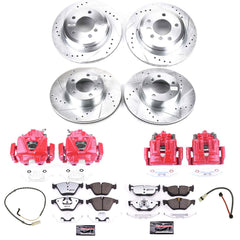 Power Stop KC4105-26 Z26 Street Warrior 1-Click Front And Rear Brake Kit With Calipers for 2008-2010 BMW 328I Xdrive Sedan (4 product image