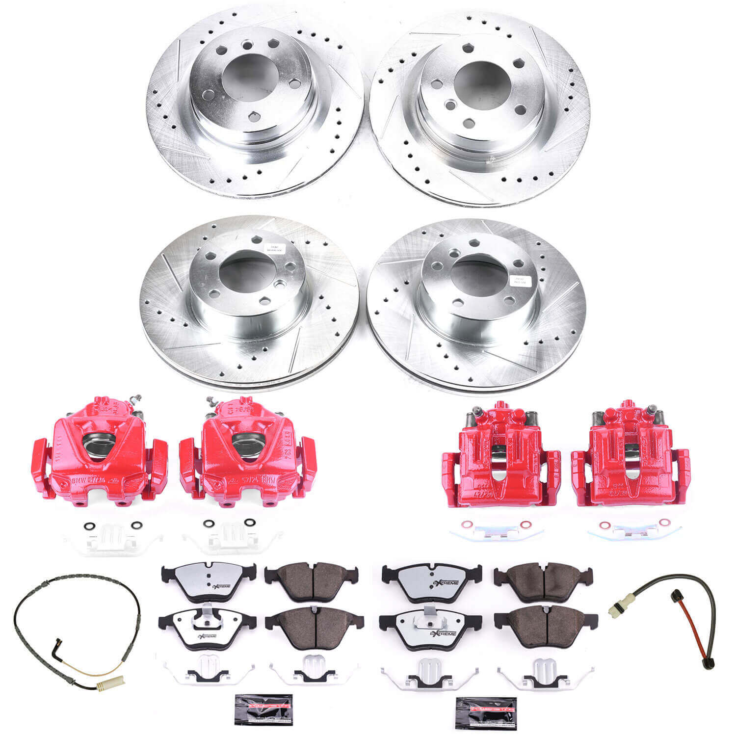 Power Stop KC4107-26 Z26 Street Warrior 1-Click Front And Rear Brake Kit With Calipers for 2008-2010 BMW 328I Coupe (2 Door) product image
