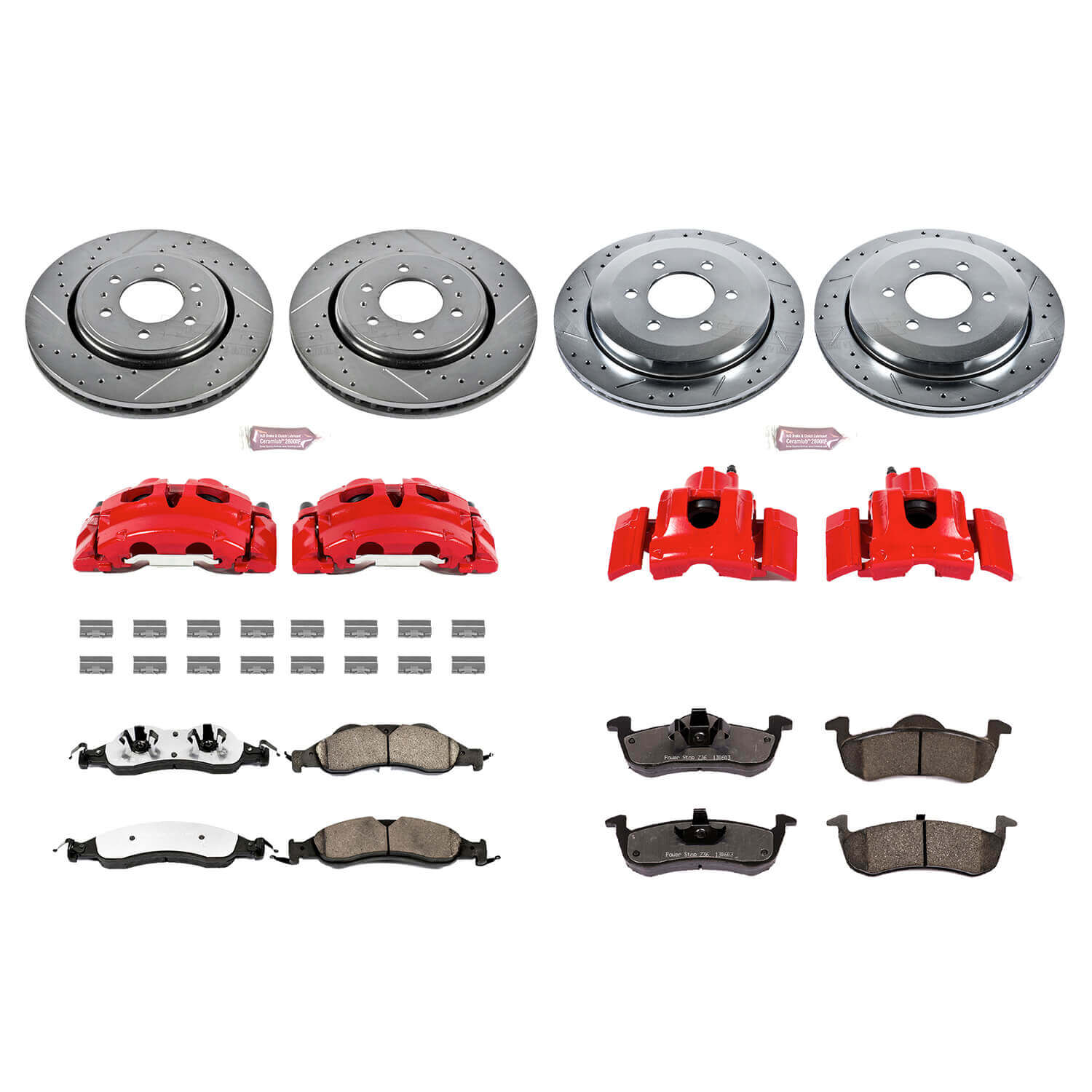 Power Stop KC4109-36 Z36 Extreme Performance Truck And Tow 1-Click Brake Kit With Calipers (Front And Rear) for 2007-2009 Ford Expedition product image