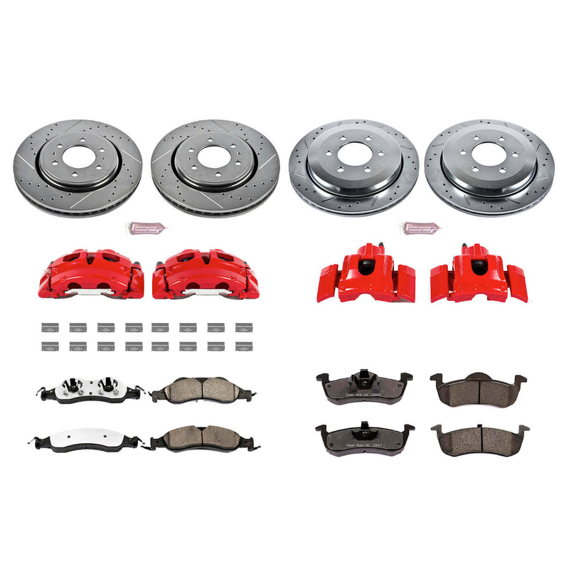 Power Stop KC4109-36 Z36 Extreme Performance Truck And Tow 1-Click Brake Kit With Calipers (Front And Rear) for 2007-2009 Ford Expedition product image