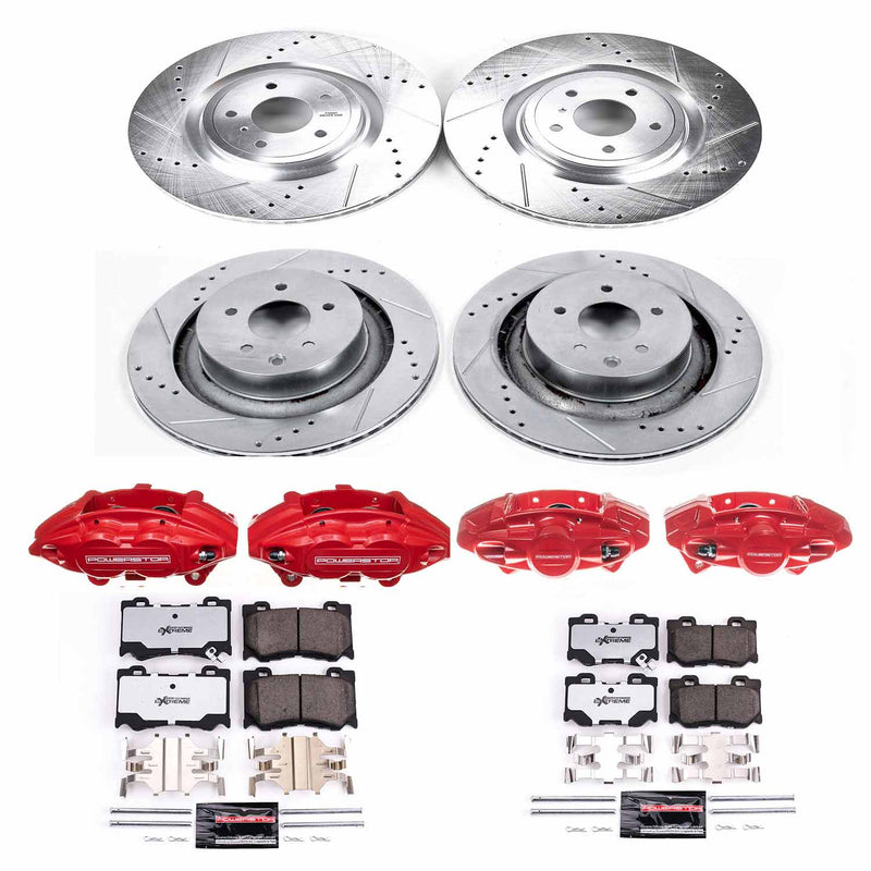 Power Stop KC4138A-26 Z26 Street Warrior 1-Click Front And Rear Brake Kit With Calipers for 2008-2019 INFINITI G37 Sport product image