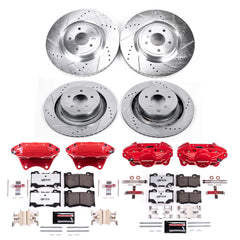 Power Stop KC4138B-26 Front And Rear Z26 Extreme Street Warrior 1-Click Pad And Rotor Kit With Calipers for 2009 Nissan 350Z product image