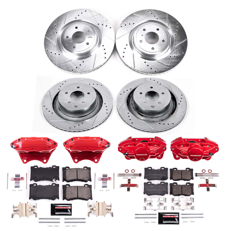 Power Stop KC4138B Front And Rear Z23 Evolution Sport Performance 1-Click Pad And Rotor Kit With Calipers for 2009 Nissan 350Z product image