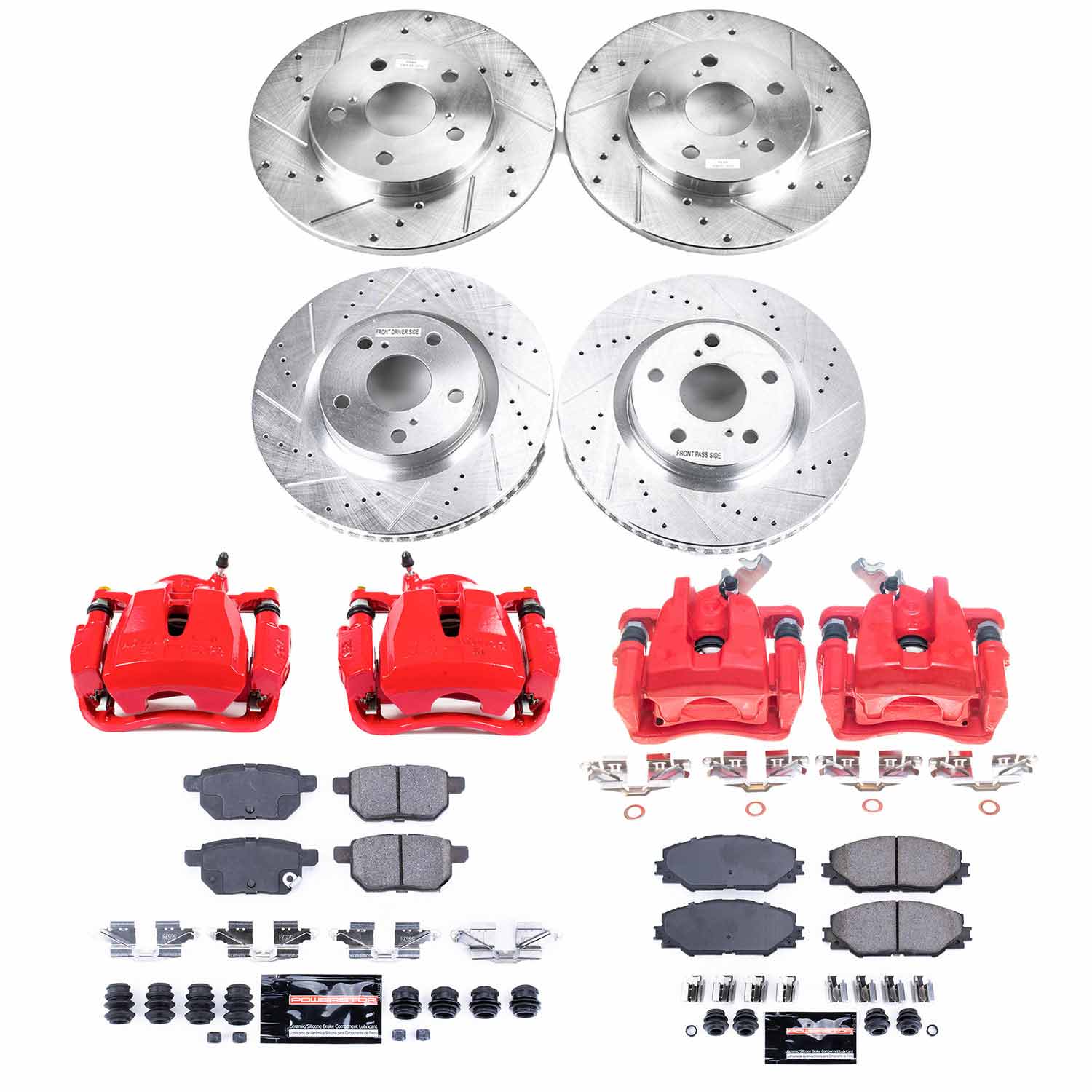 Power Stop KC4142 Front And Rear Z23 Evolution Sport Performance Pad And Rotor Kit With Calipers for 2009-2010 Pontiac Vibe Base product image