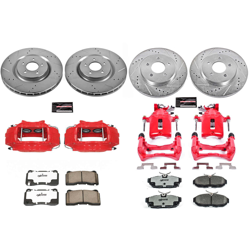 Power Stop KC4148-26 - Z26 Street Warrior 1-Click Front And Rear Brake Kit With Calipers vehicle fitment brake part