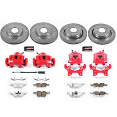 Power Stop KC4229-26 - Z26 Extreme Street Warrior 1-Click Brake Kit With Calipers (Front And Rear) vehicle fitment brake part