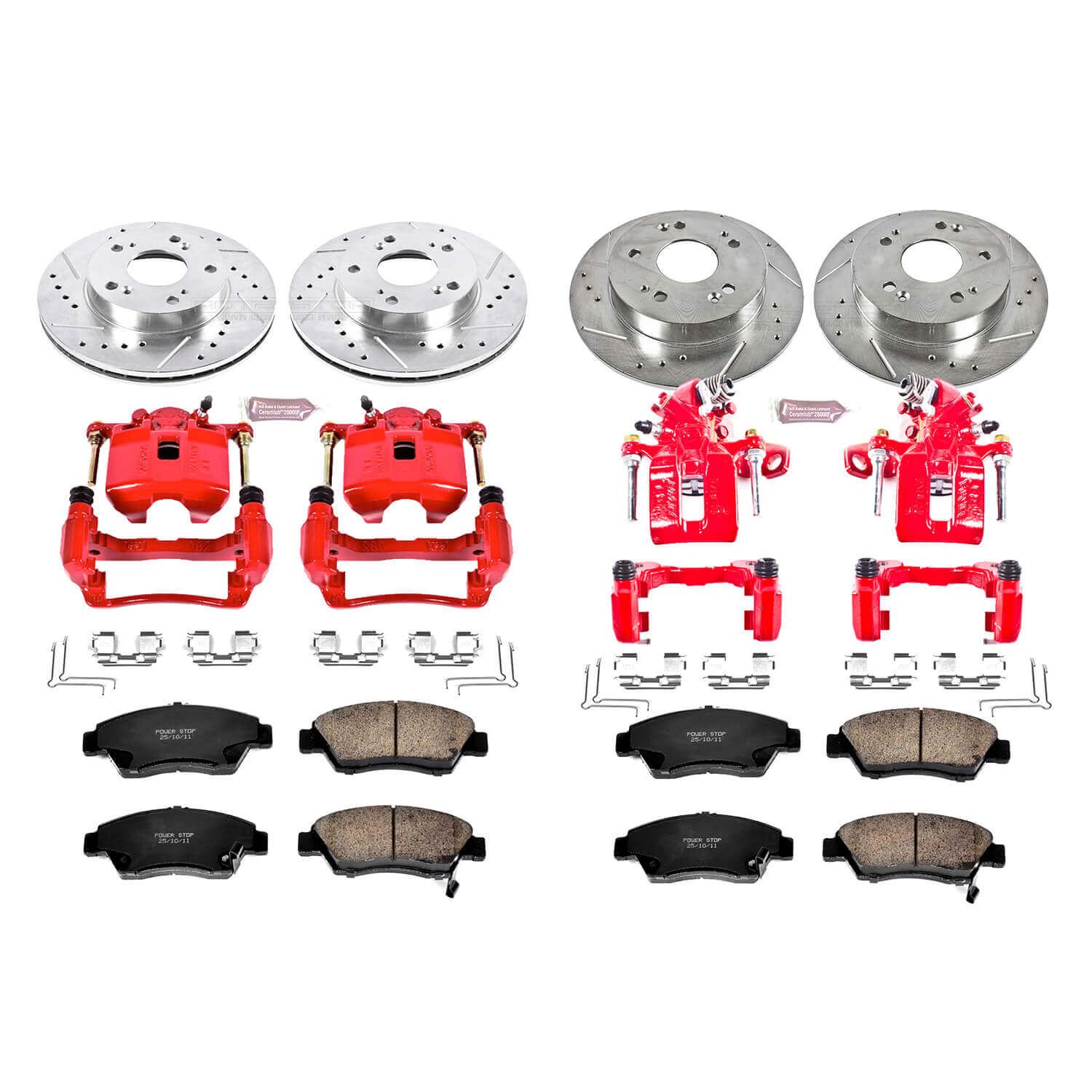 Power Stop KC4276 Z23 Evolution Sport Performance 1-Click Brake Kit With Calipers (Front And Rear) for 2009-2011 Honda Civic product image