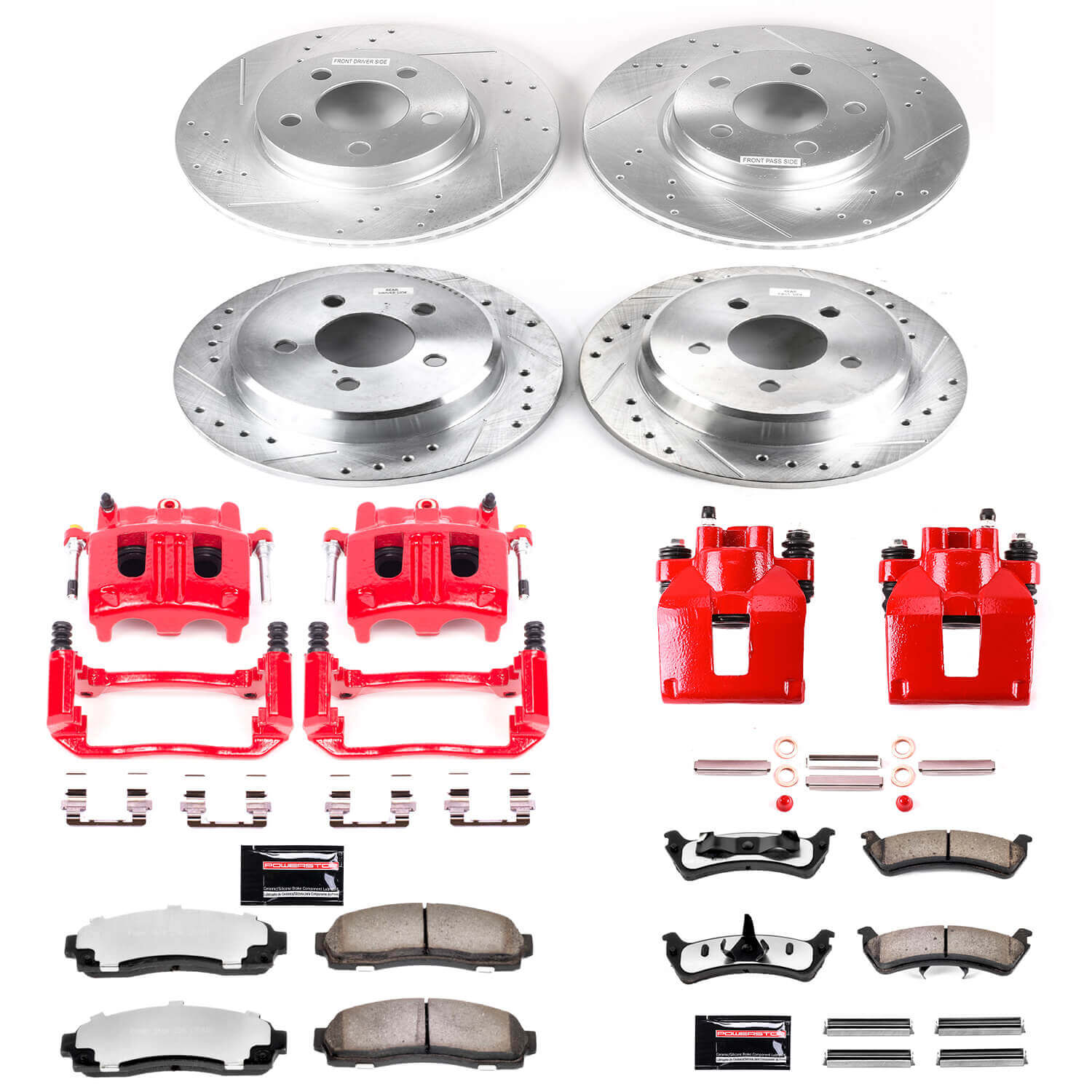 Power Stop KC4357-36 Z36 Extreme Performance Truck And Tow 1-Click Brake Kit With Calipers (Front And Rear) for 2001-2002 Ford Explorer Sport 4 product image