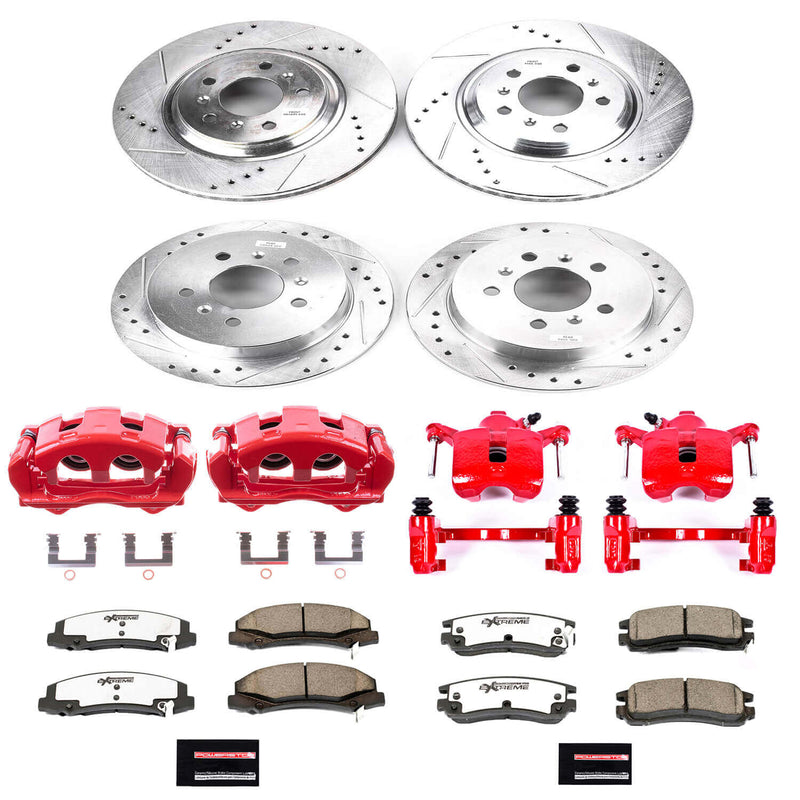 Power Stop KC4377-26 Z26 Street Warrior 1-Click Front And Rear Brake Kit With Calipers for 2008-2009 Buick Allure product image