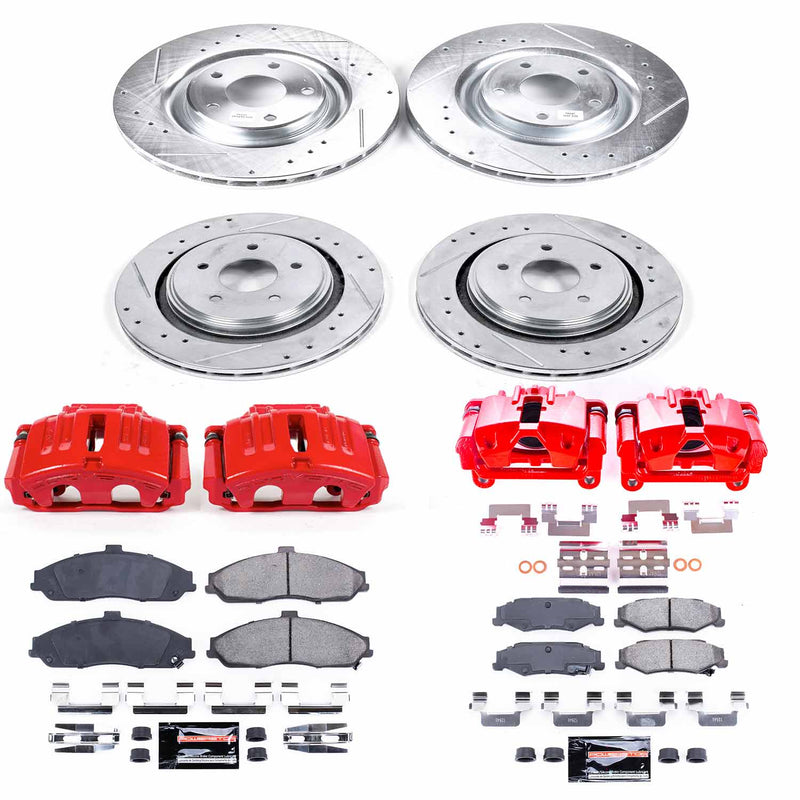 Power Stop KC4400 Front And Rear Z23 Evolution Sport Performance 1-Click Pad And Rotor Kit With Calipers for 2005 Chevrolet Corvette product image