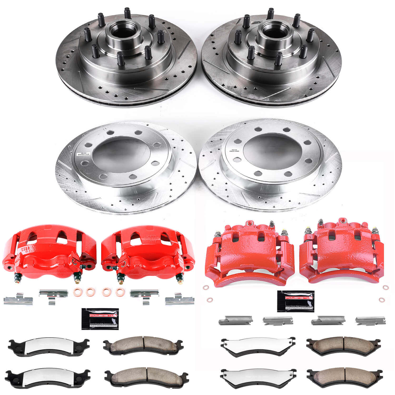 Power Stop KC4434-36 Z36 Extreme Performance Truck And Tow 1-Click Front And Rear Brake Kit With Calipers for 2007 Ford E-150 product image