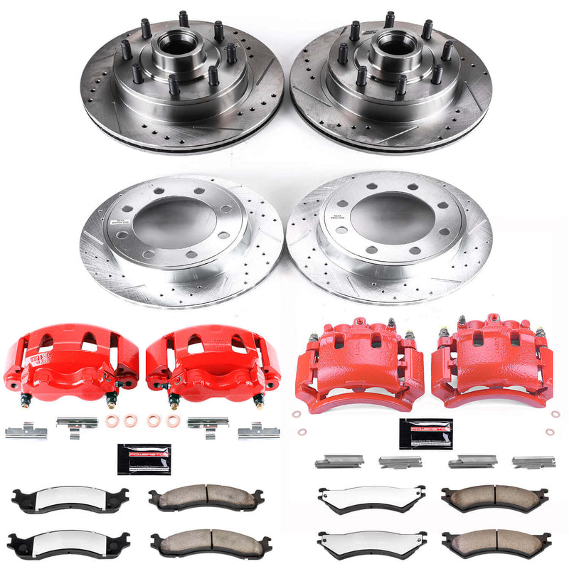 Power Stop KC4434-36 Z36 Extreme Performance Truck And Tow 1-Click Front And Rear Brake Kit With Calipers for 2007 Ford E-150 product image