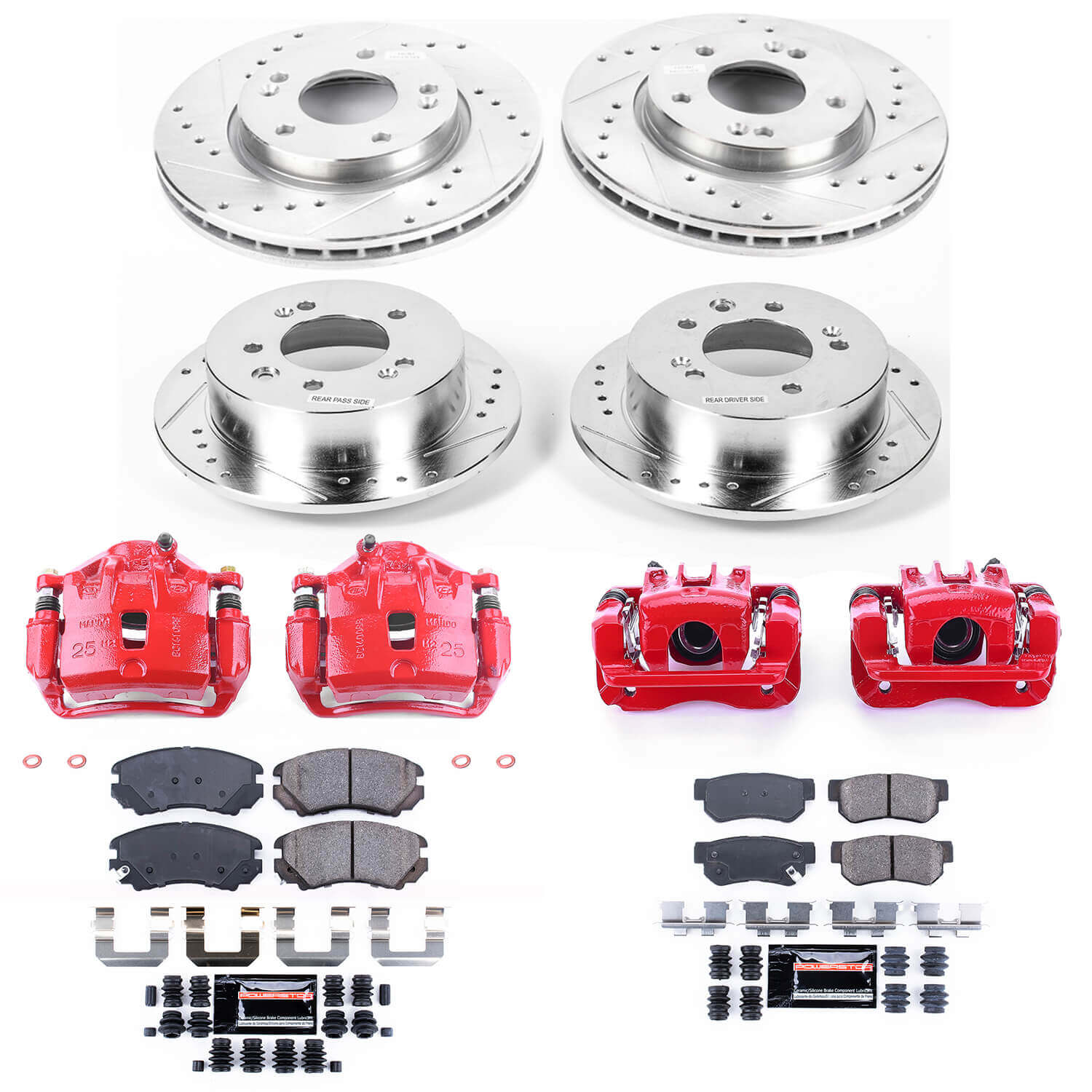 Power Stop KC4442 Z23 Evolution Sport Performance Pad And Rotor Kit With Calipers for 2007-2008 Hyundai Elantra product image