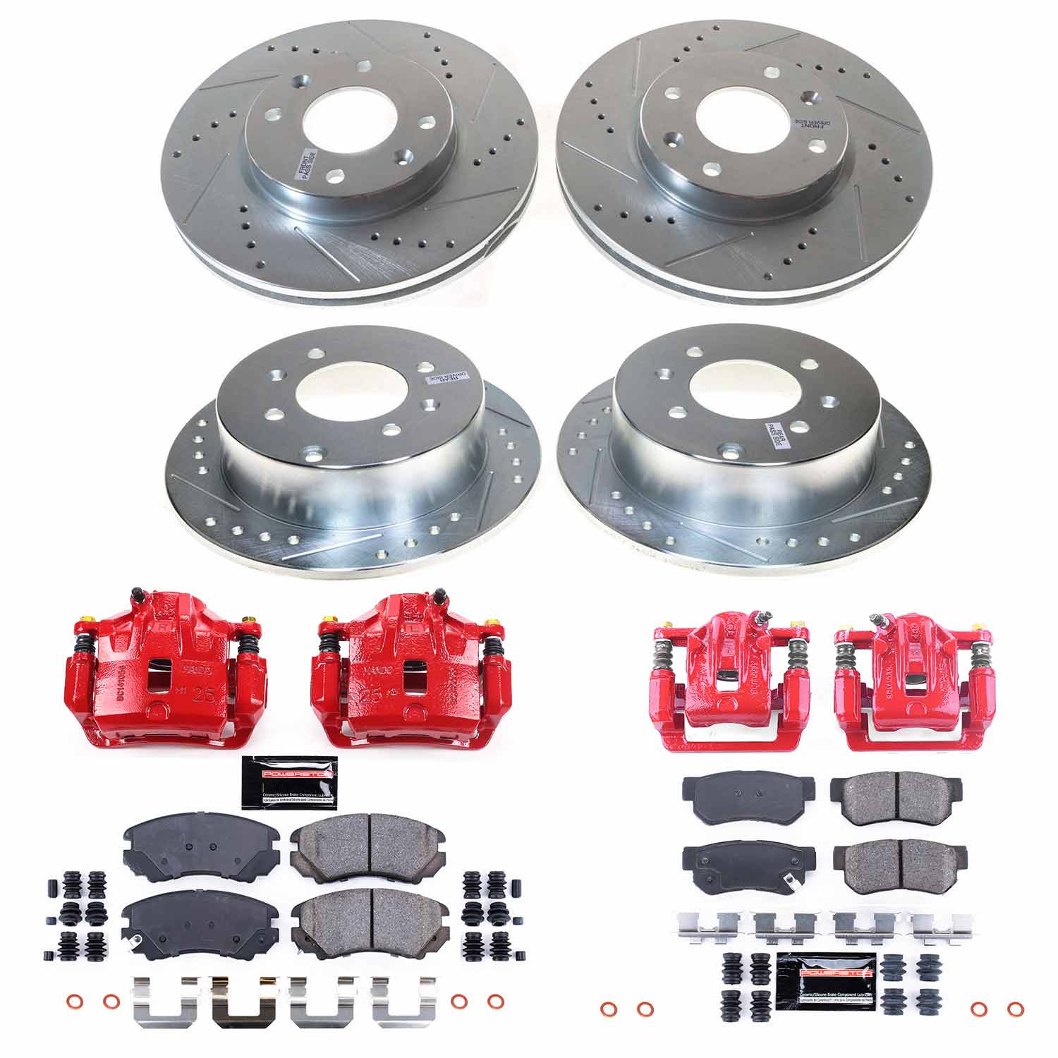 Power Stop KC4445A Front And Rear Z23 Evolution Sport Performance 1-Click Pad And Rotor Kit With Calipers for 2003-2005 Hyundai Sonata product image