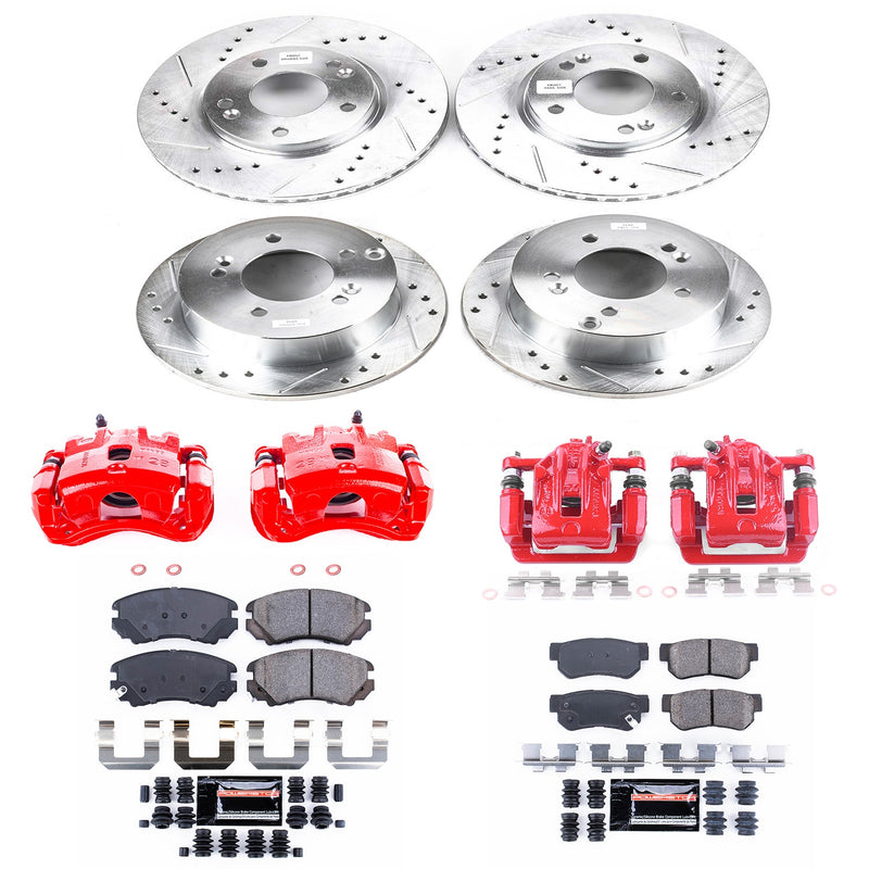 Power Stop KC4449A Z23 Evolution Sport Performance Pad And Rotor Kit With Calipers for 2005-2009 Hyundai Tucson Front Wheel Drive product image