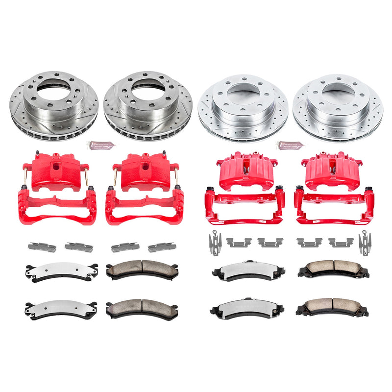 Power Stop KC4454-36 Z36 Extreme Performance Truck And Tow 1-Click Brake Kit With Calipers (Front And Rear) for 2005 Chevrolet Silverado 1500 Hd product image