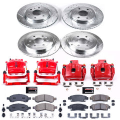 Power Stop KC4466 Z23 Evolution Sport Performance 1-Click Drilled And Slotted Front And Rear Brake Kit With Calipers for 2007-2017 Buick Enclave product image