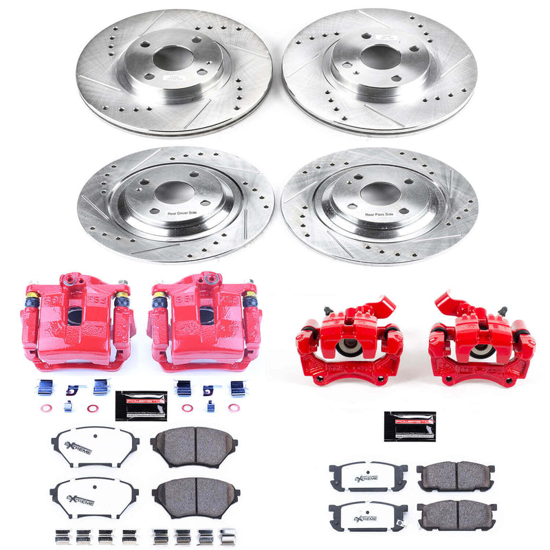Power Stop KC4468-26 Z26 Extreme Street Warrior 1-Click Brake Kit With Calipers (Front And Rear) for 2001-2005 Mazda Miata / MX-5 product image