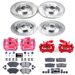 Power Stop KC4468 - Z23 Evolution Sport Performance 1-Click Drilled And Slotted Front And Rear Brake Kit With Calipers vehicle fitment brake part