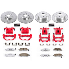Power Stop KC4476-26 Z26 Street Warrior 1-Click Front And Rear Brake Kit With Calipers for 2011-2014 Nissan Murano Convertible Suv product image