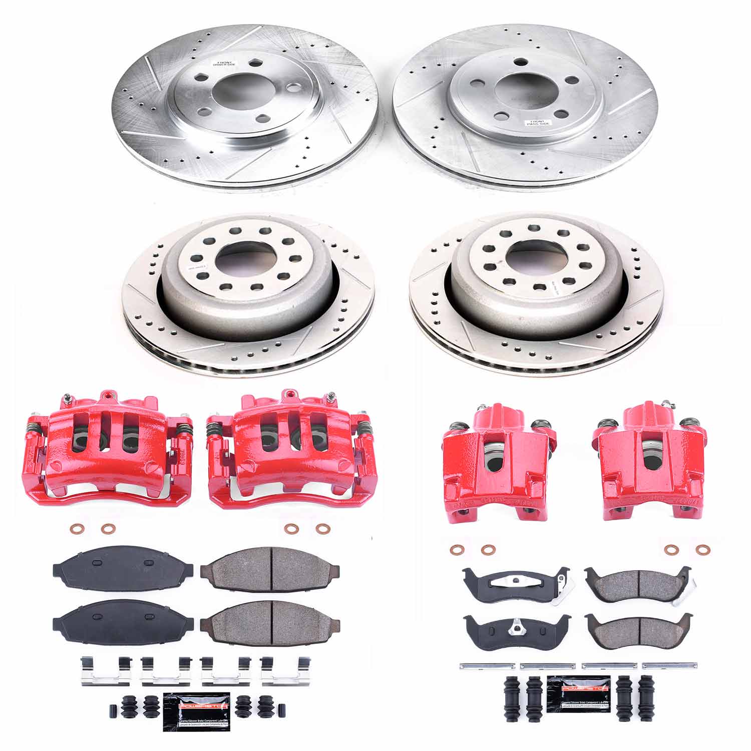 Power Stop KC4486 Front And Rear Z23 Evolution Sport Performance Pad And Rotor Kit With Calipers for 2003-2011 Lincoln Town Car Sedan (4 Door) product image