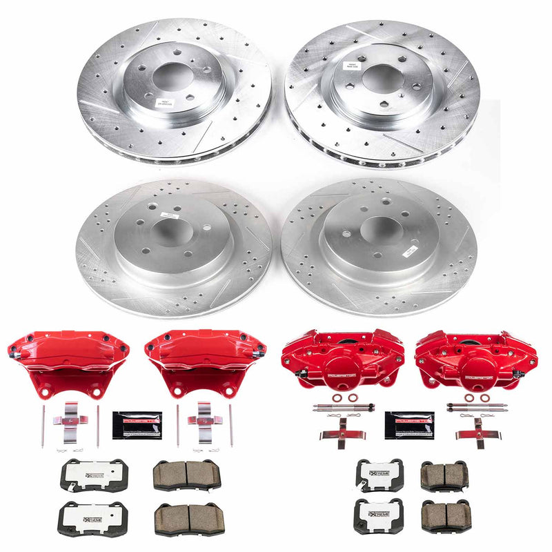 Power Stop KC4488A-26 Front And Rear Z26 Extreme Street Warrior 1-Click Pad And Rotor Kit With Calipers for 2003 Infiniti G35 product image