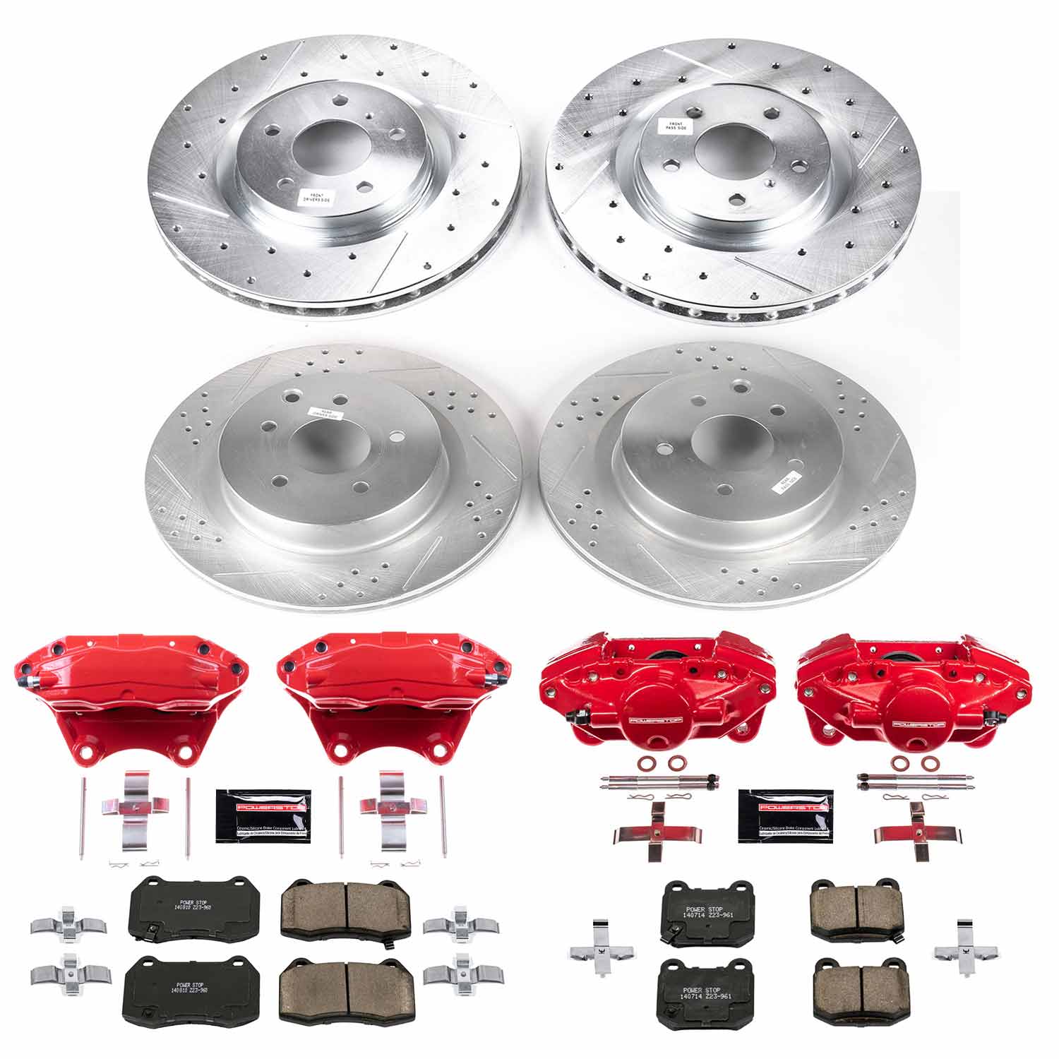 Power Stop KC4488A Front And Rear Z23 Evolution Sport Performance 1-Click Pad And Rotor Kit With Calipers for 2003 Infiniti G35 product image