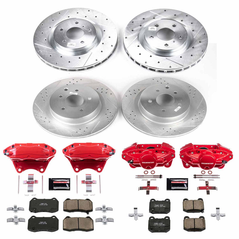 Power Stop KC4488A Front And Rear Z23 Evolution Sport Performance 1-Click Pad And Rotor Kit With Calipers for 2003 Infiniti G35 product image