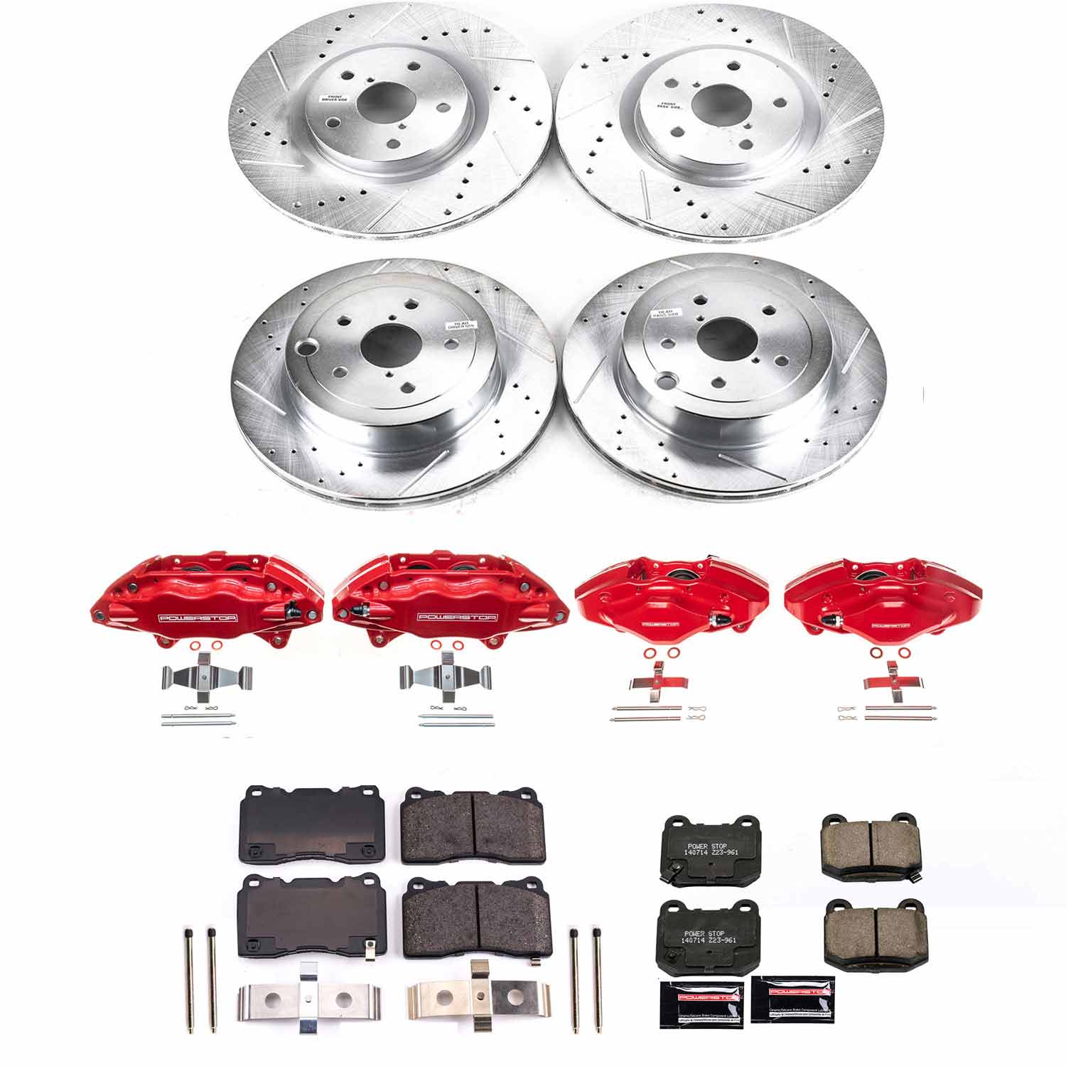 Power Stop KC4490 Z23 Evolution Sport Front And Rear Brake Kit for 2008-2009 Subaru Impreza WRX STI product image