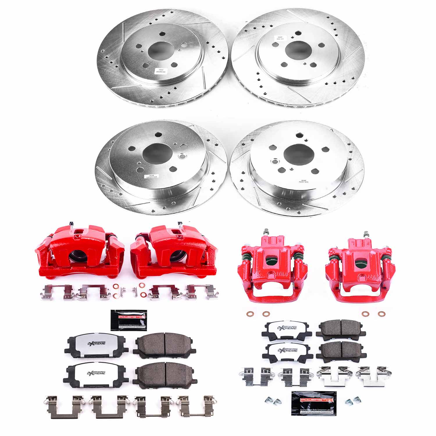 Power Stop KC4530-36 Z36 Extreme Performance Truck And Tow 1-Click Front And Rear Brake Kit With Calipers for 2004-2006 Lexus RX330 product image