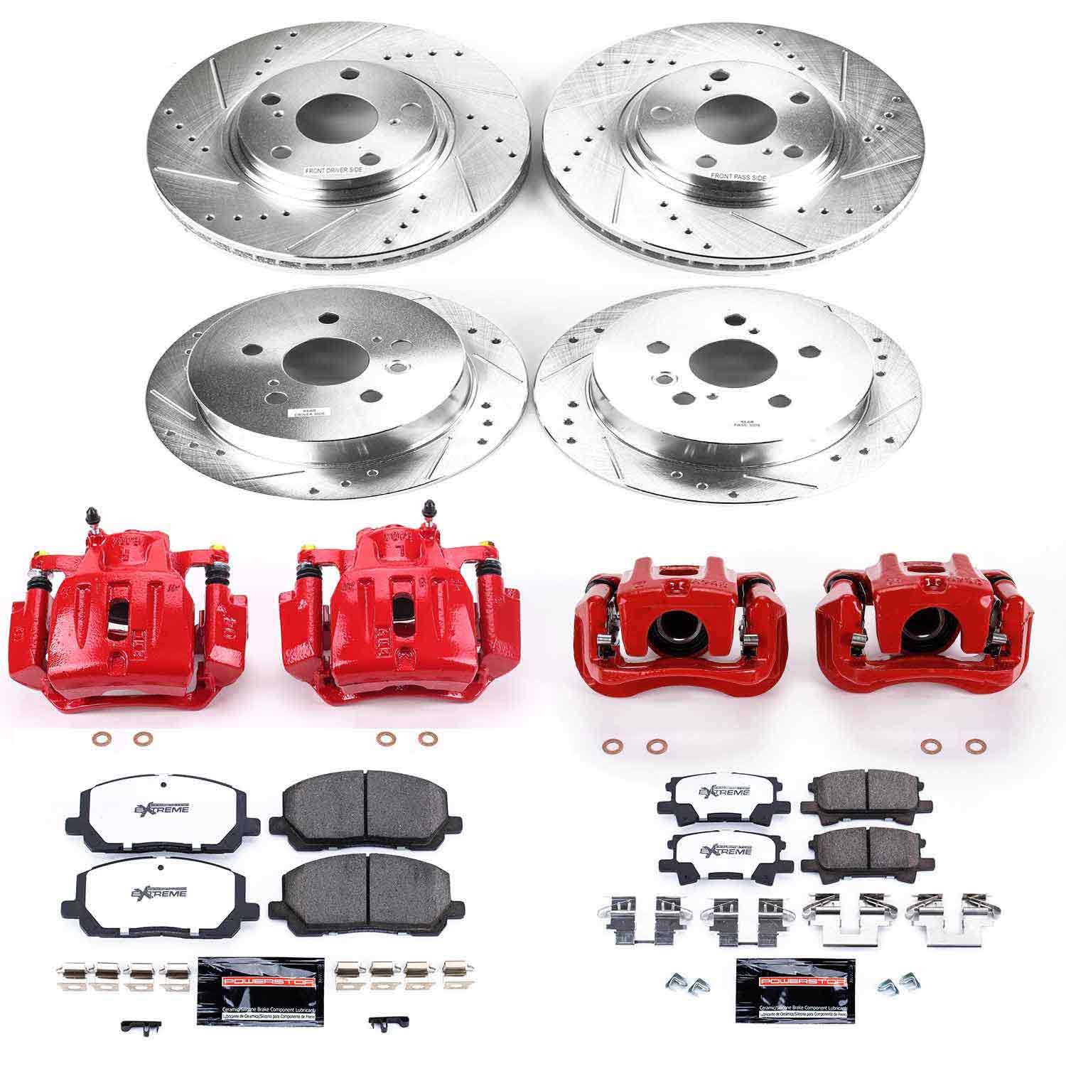 Power Stop KC4531-36 Z36 Extreme Performance Truck And Tow 1-Click Front And Rear Brake Kit With Calipers for 2004-2007 Toyota Highlander product image