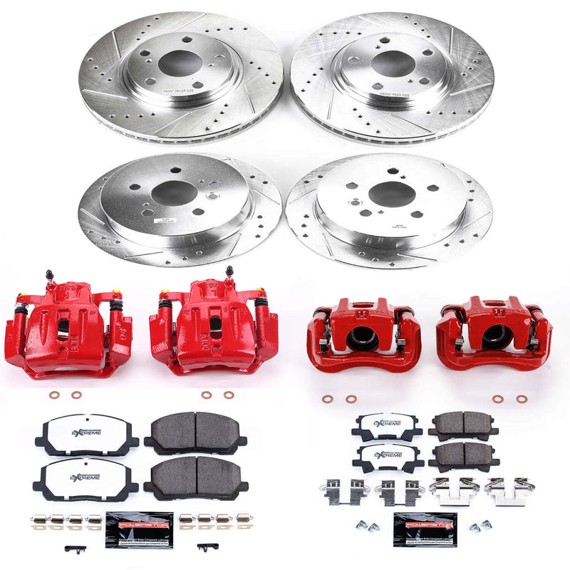 Power Stop KC4531 Z23 Evolution Sport Performance 1-Click Drilled And Slotted Front And Rear Brake Kit With Calipers for 2004-2007 Toyota Highlander product image