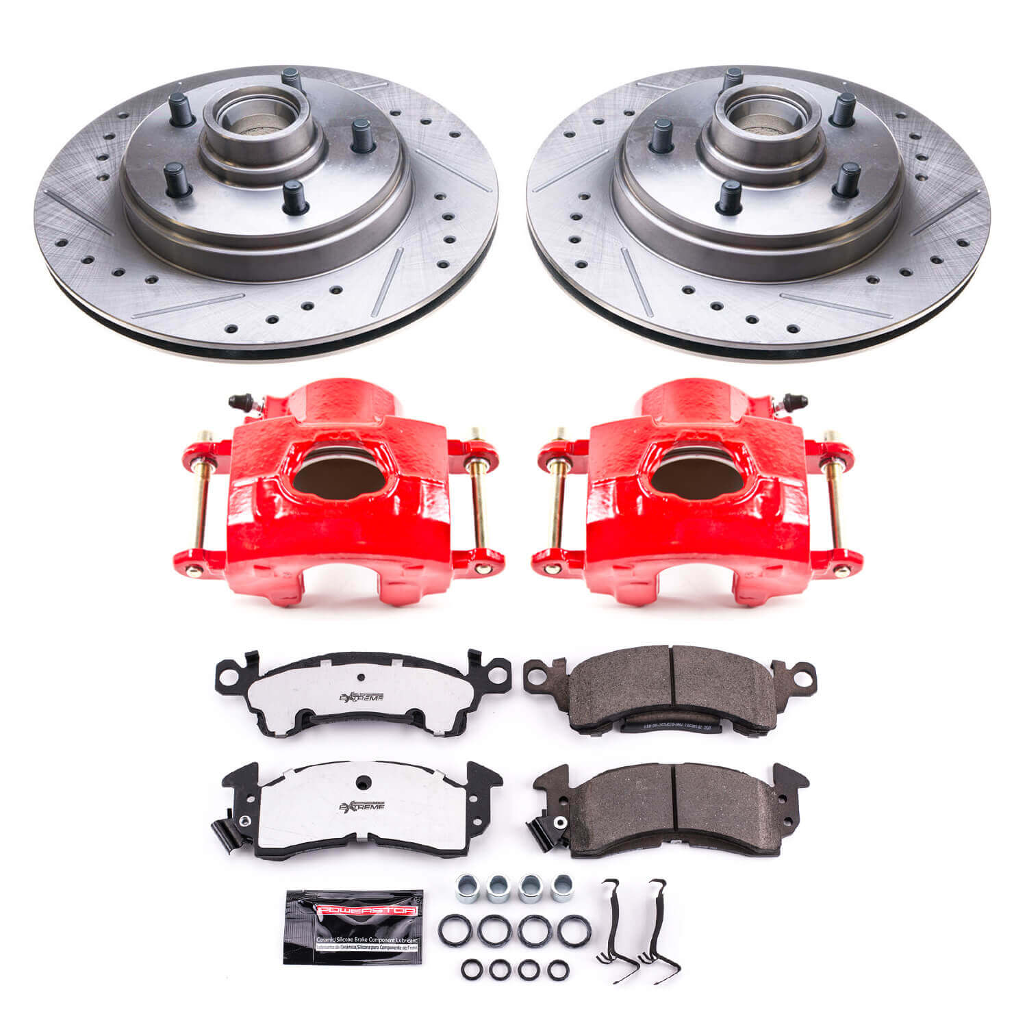 Power Stop KC4535-26 Z26 Street Warrior 1-Click Pad And Rotor Kit With Calipers for 1977 Buick Lesabre product image